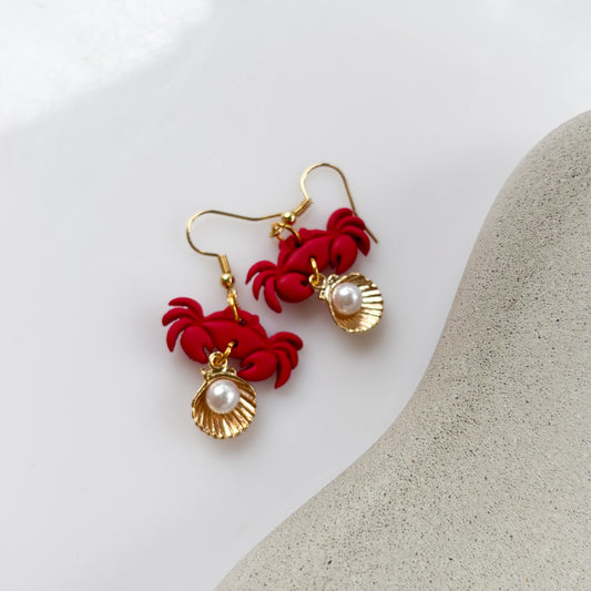 RED CRAB EARRINGS