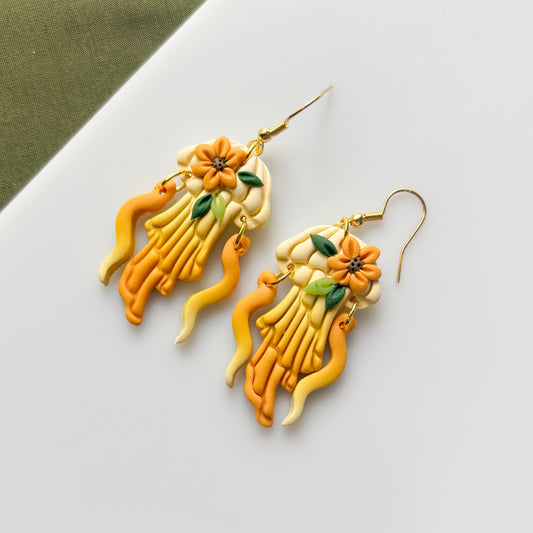 SUNSHINE SUNFLOWER JELLYFISH EARRINGS