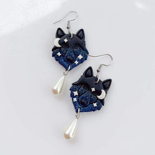 BLUE WOLF EARRINGS