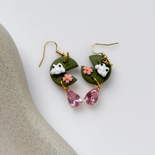 FROG ON LILYPAD EARRINGS