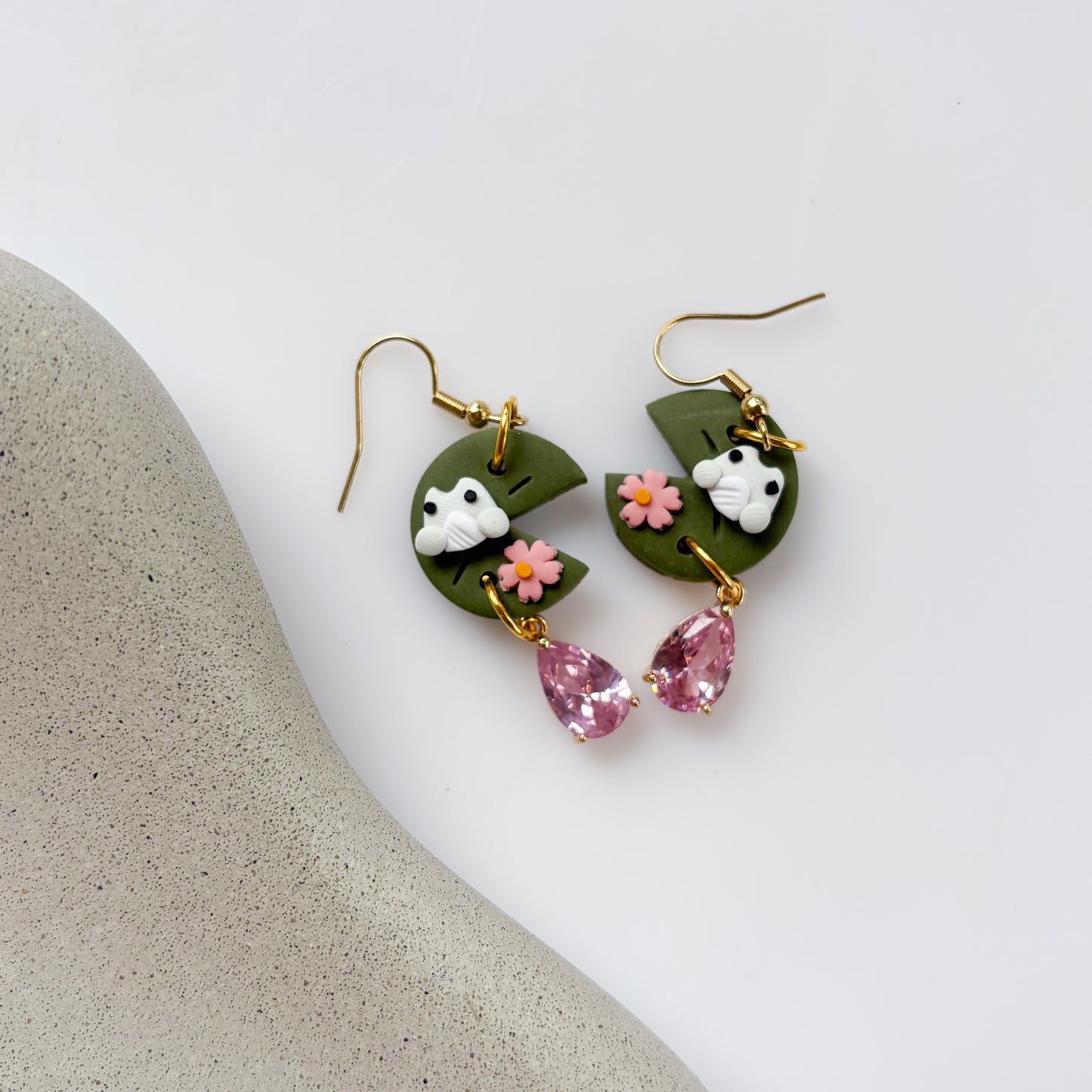FROG ON LILYPAD EARRINGS
