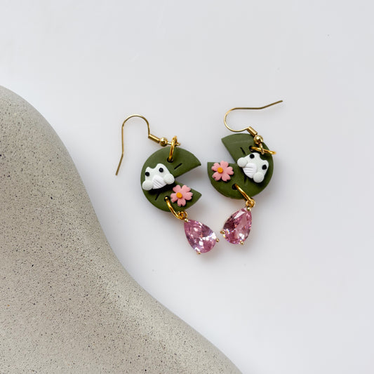 FROG ON LILYPAD EARRINGS
