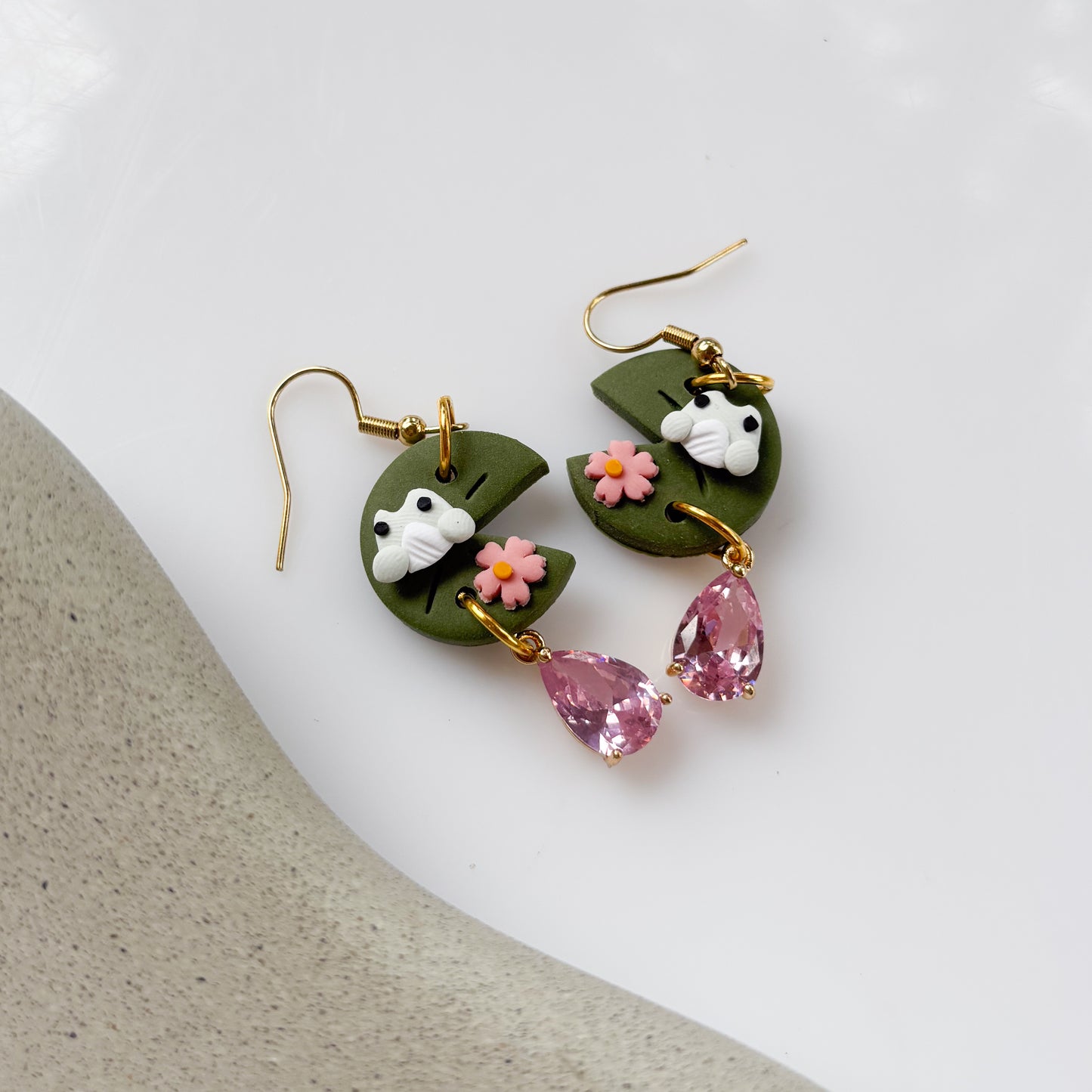 FROG ON LILYPAD EARRINGS
