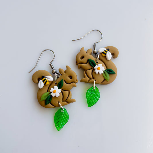 SQUIRREL BEE EARRINGS