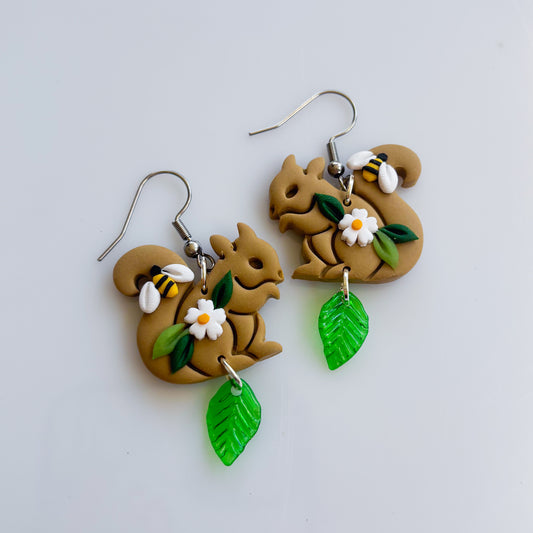 SQUIRREL BEE EARRINGS