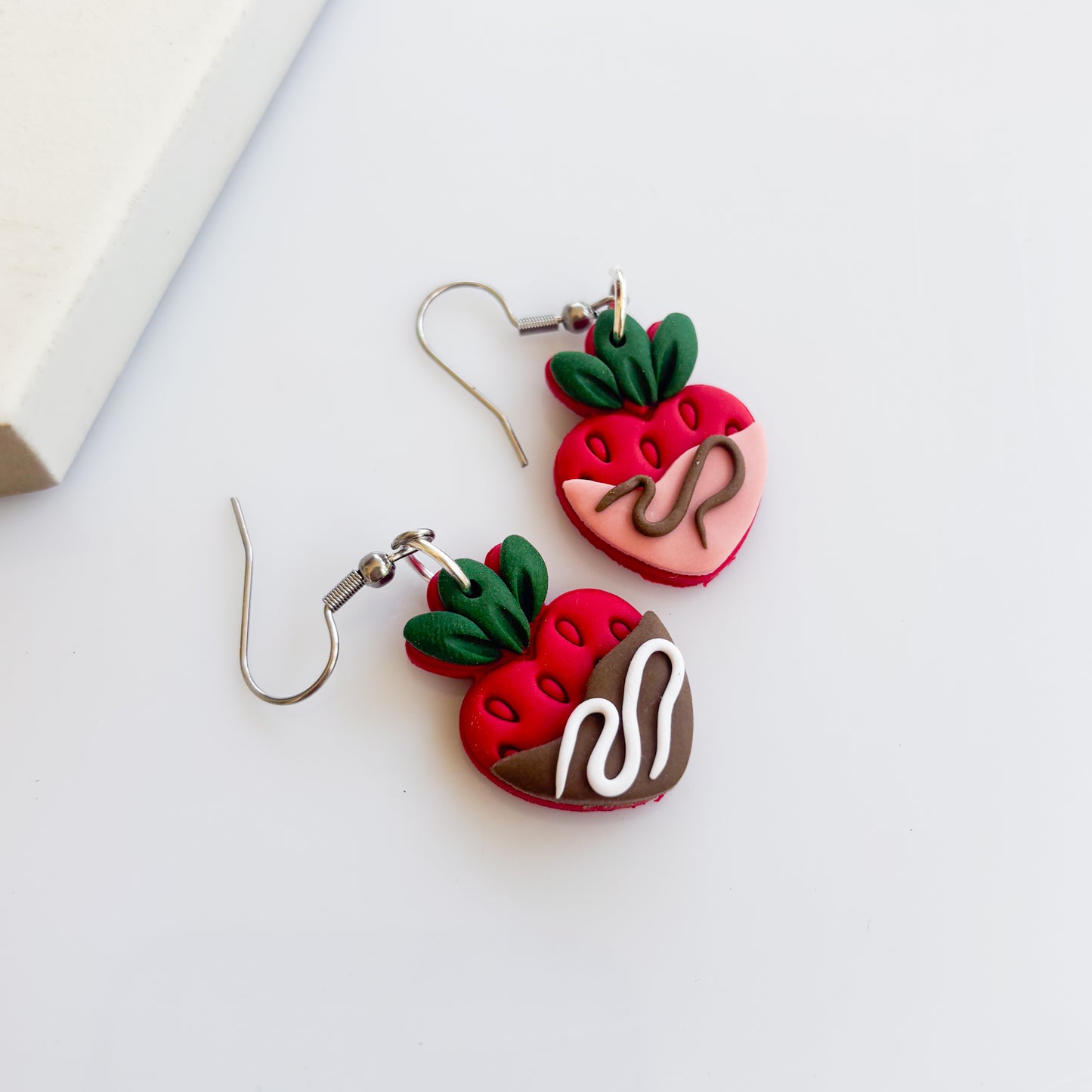 CHOCOLATE DIPPED STRAWBERRY EARRINGS