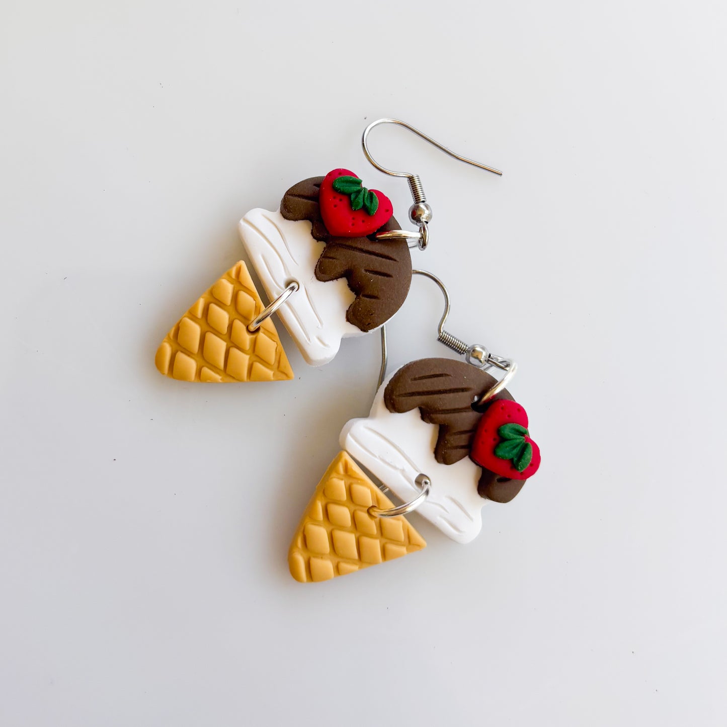 VANILLA ICE CREAM CONE EARRINGS