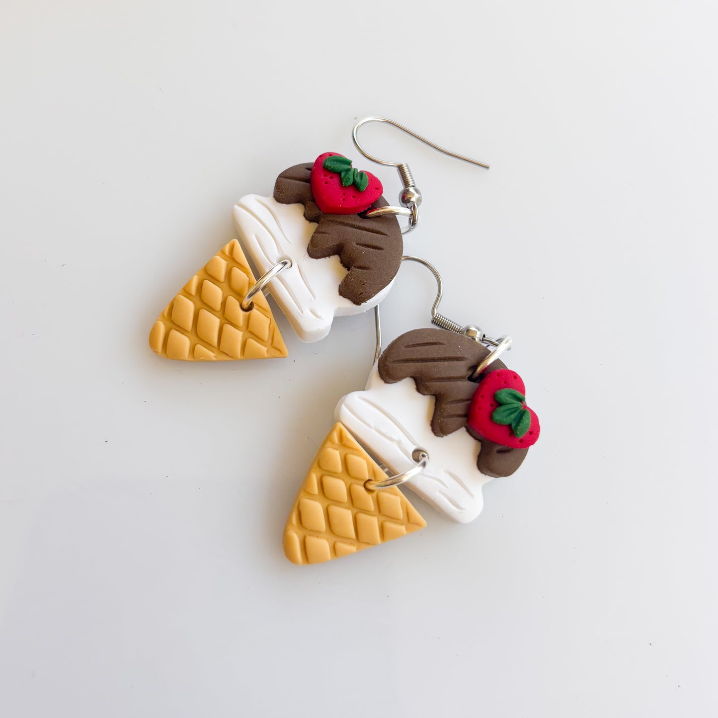 VANILLA ICE CREAM CONE EARRINGS