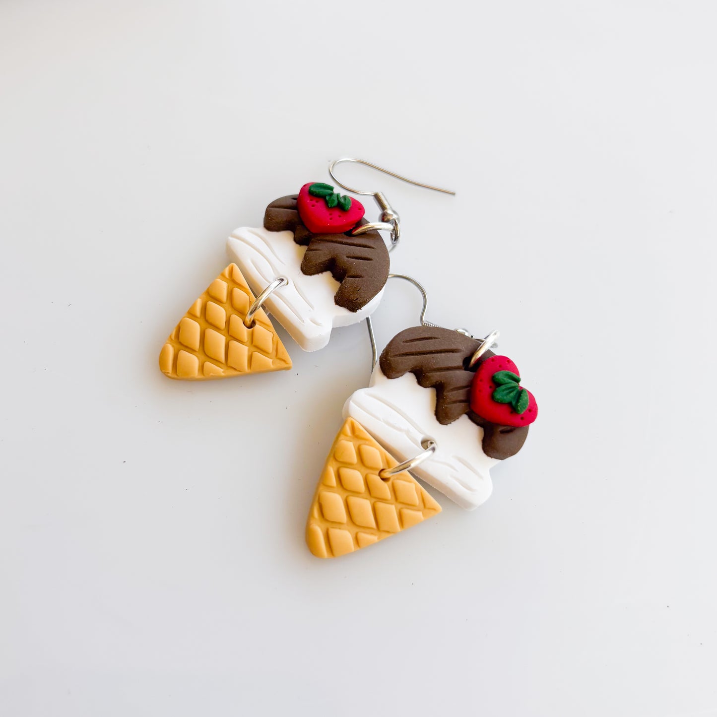 VANILLA ICE CREAM CONE EARRINGS
