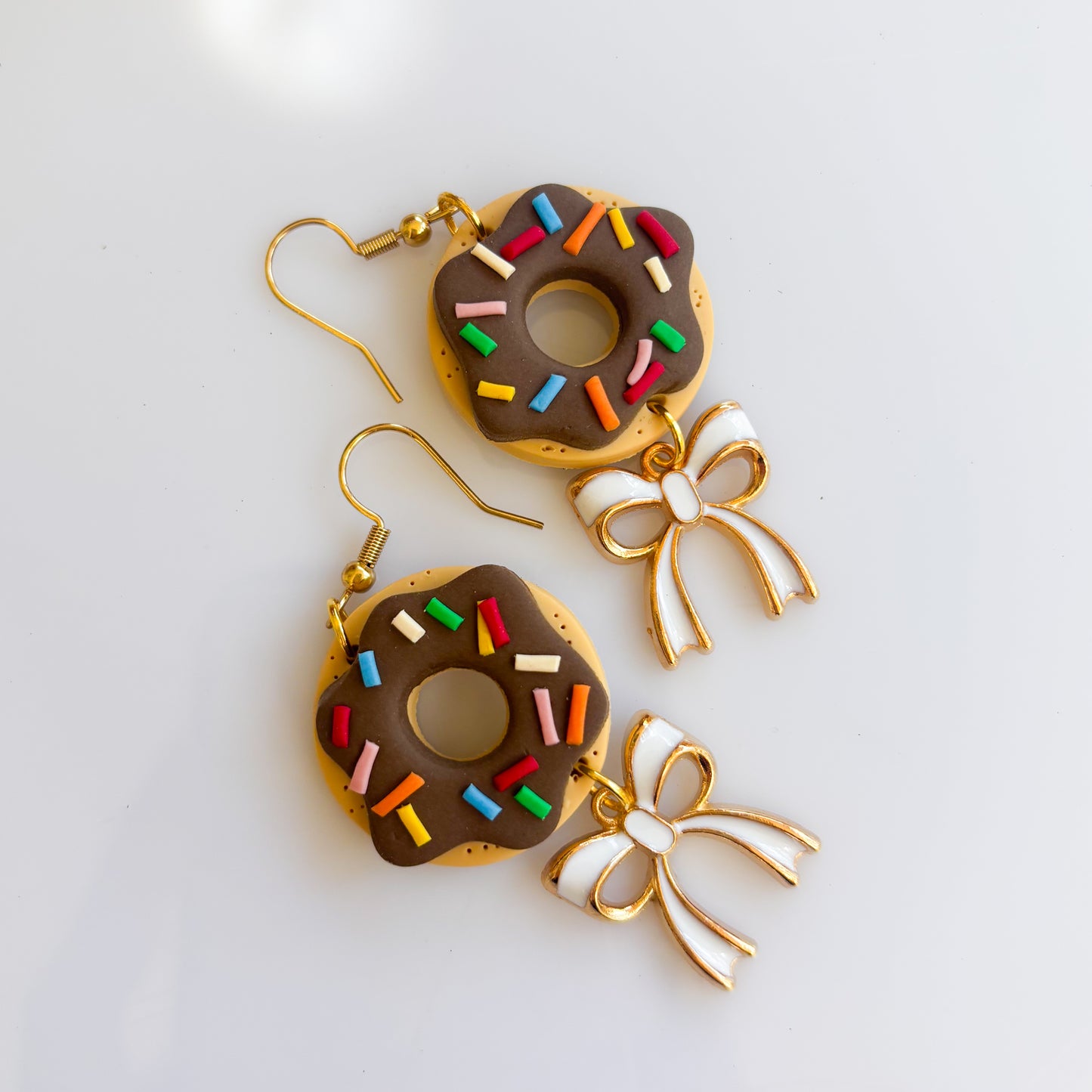 CHOCOLATE SPRINKLE DONUT EARRINGS