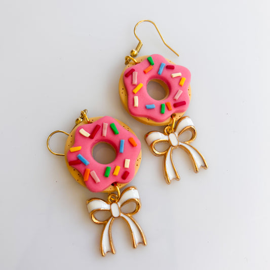PINK SPRINKLE DONUT EARRINGS