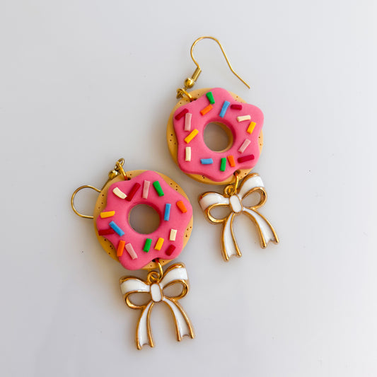 PINK SPRINKLE DONUT EARRINGS
