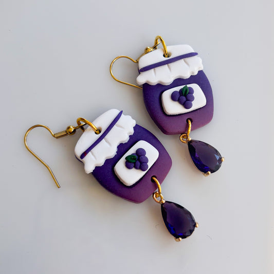 GRAPE JAM JAR EARRINGS