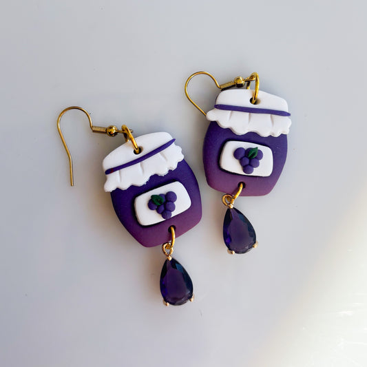 GRAPE JAM JAR EARRINGS