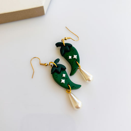 JALAPENO & PEARL EARRINGS
