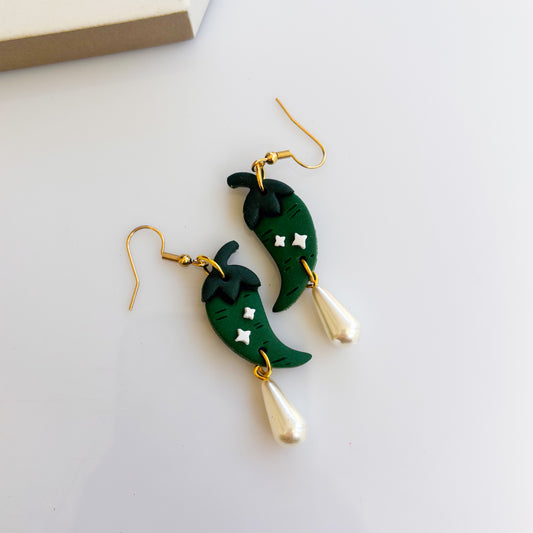 JALAPENO & PEARL EARRINGS