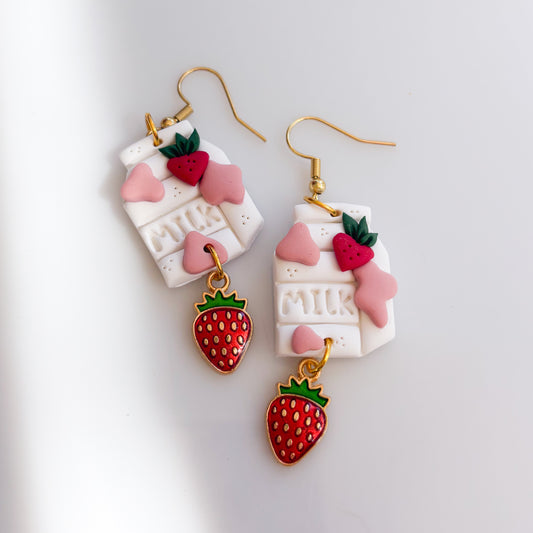 STRAWBERRY MILK EARRINGS