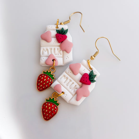 STRAWBERRY MILK EARRINGS