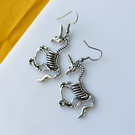 UNICORN SKELETON CHARM EARRINGS
