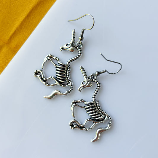UNICORN SKELETON CHARM EARRINGS