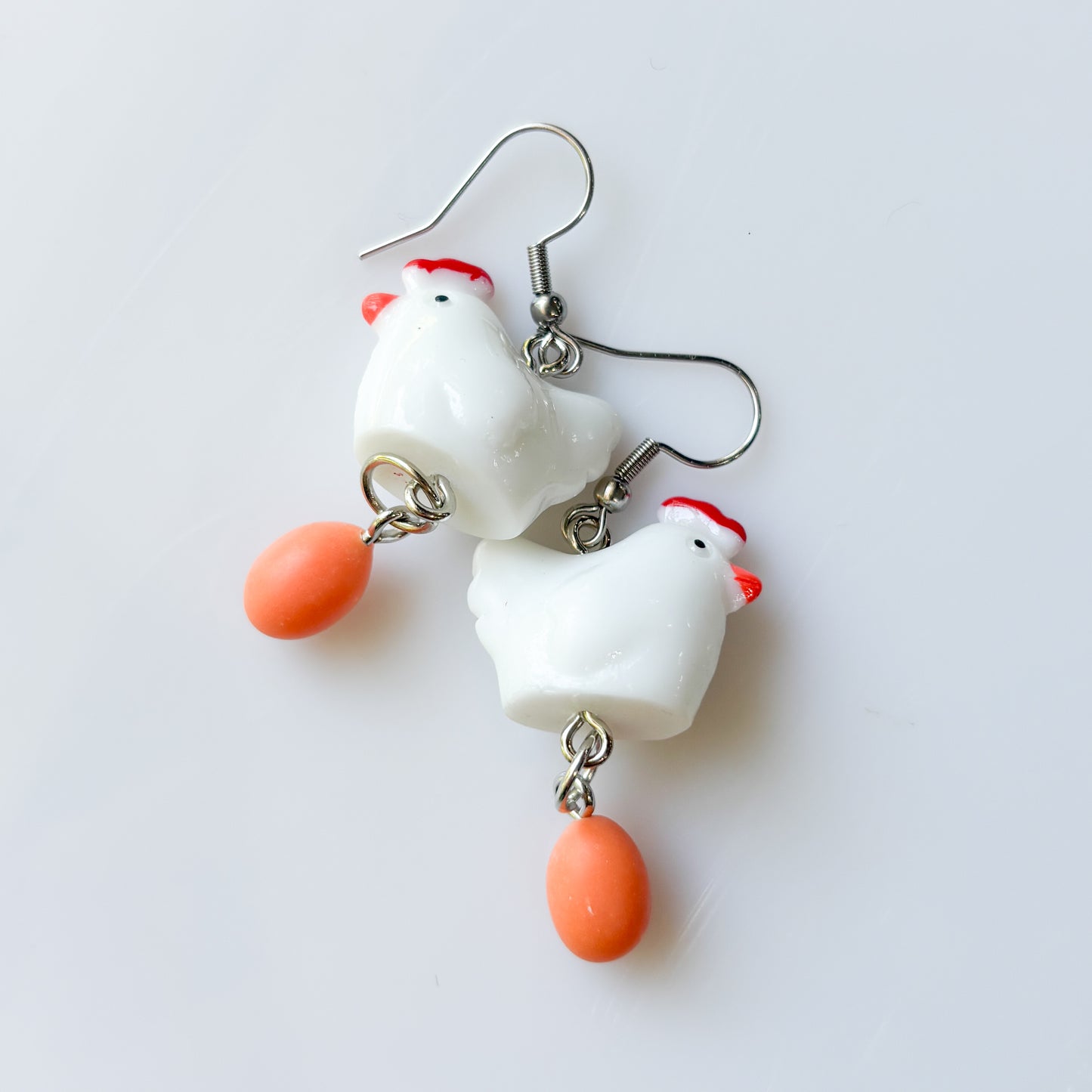 CHICKEN & EGG CHARM EARRINGS