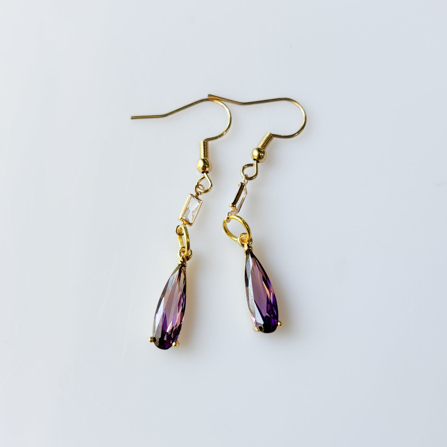 PURPLE GEM CHARM EARRINGS