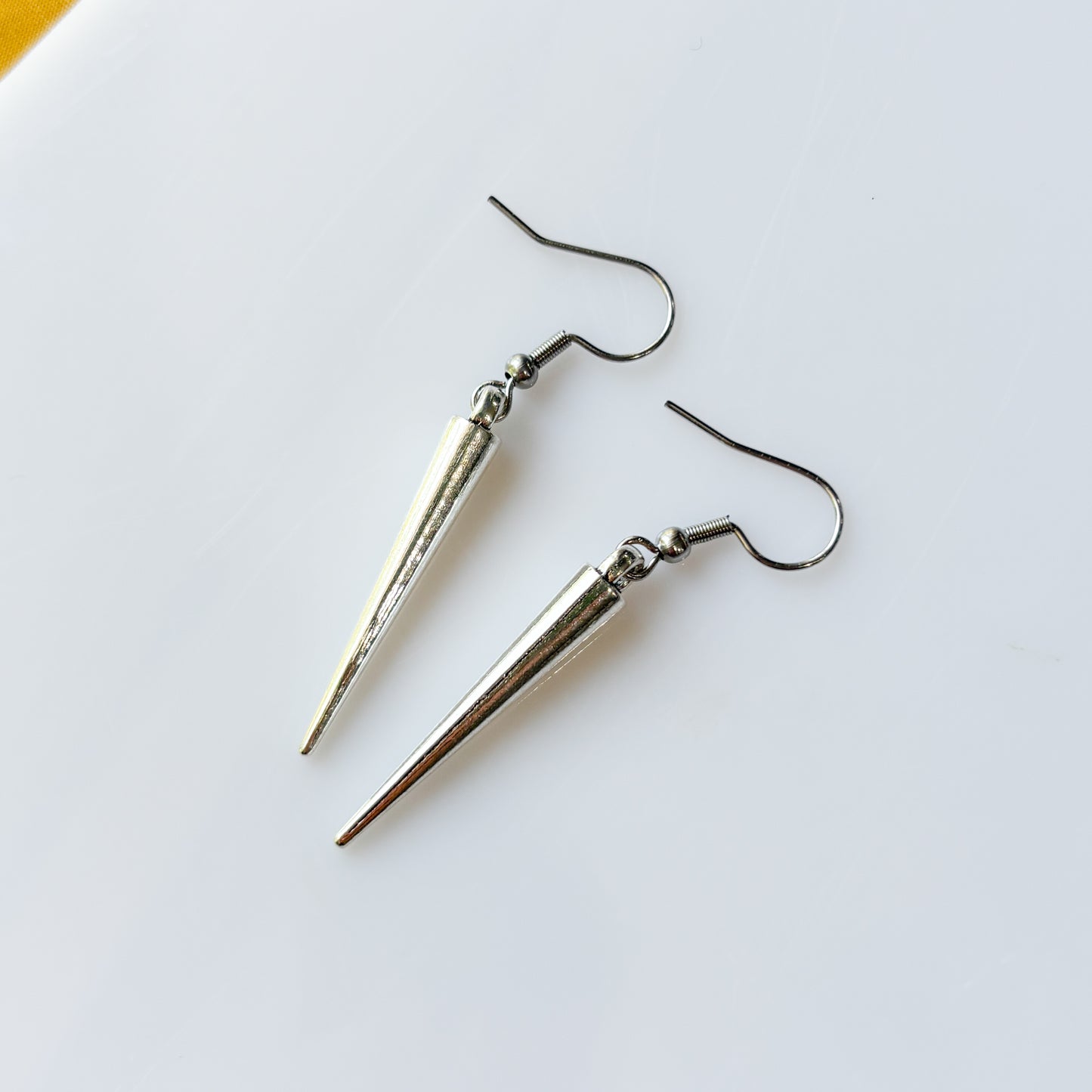 SILVER SPIKE CHARM EARRINGS (VERSION 2)