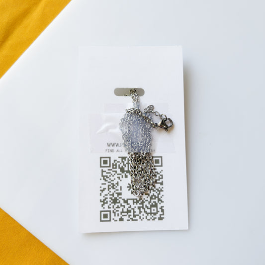 SIMPLE SILVER SPIKE CHARM NECKLACE