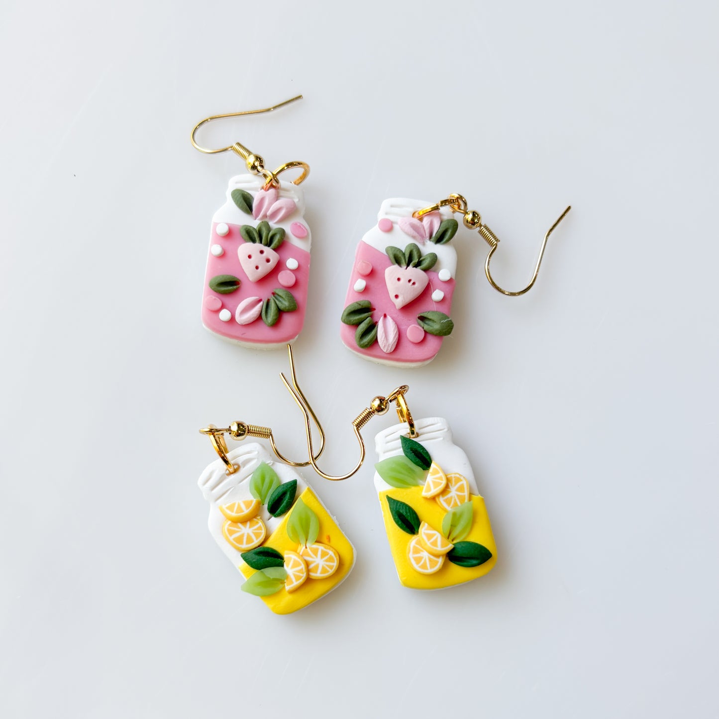 STRAWBERRY LEMONADE JAR EARRINGS