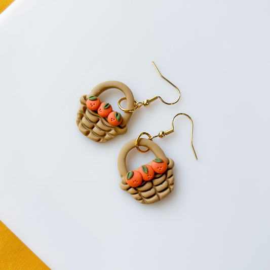ORANGE BASKET EARRINGS