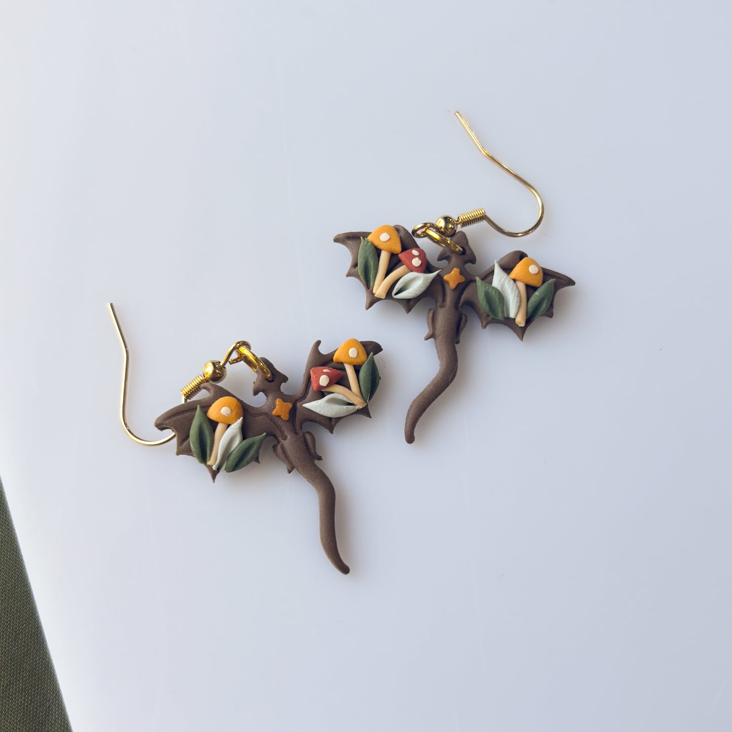 MUSHROOM FOREST DRAGON EARRINGS (MINI)