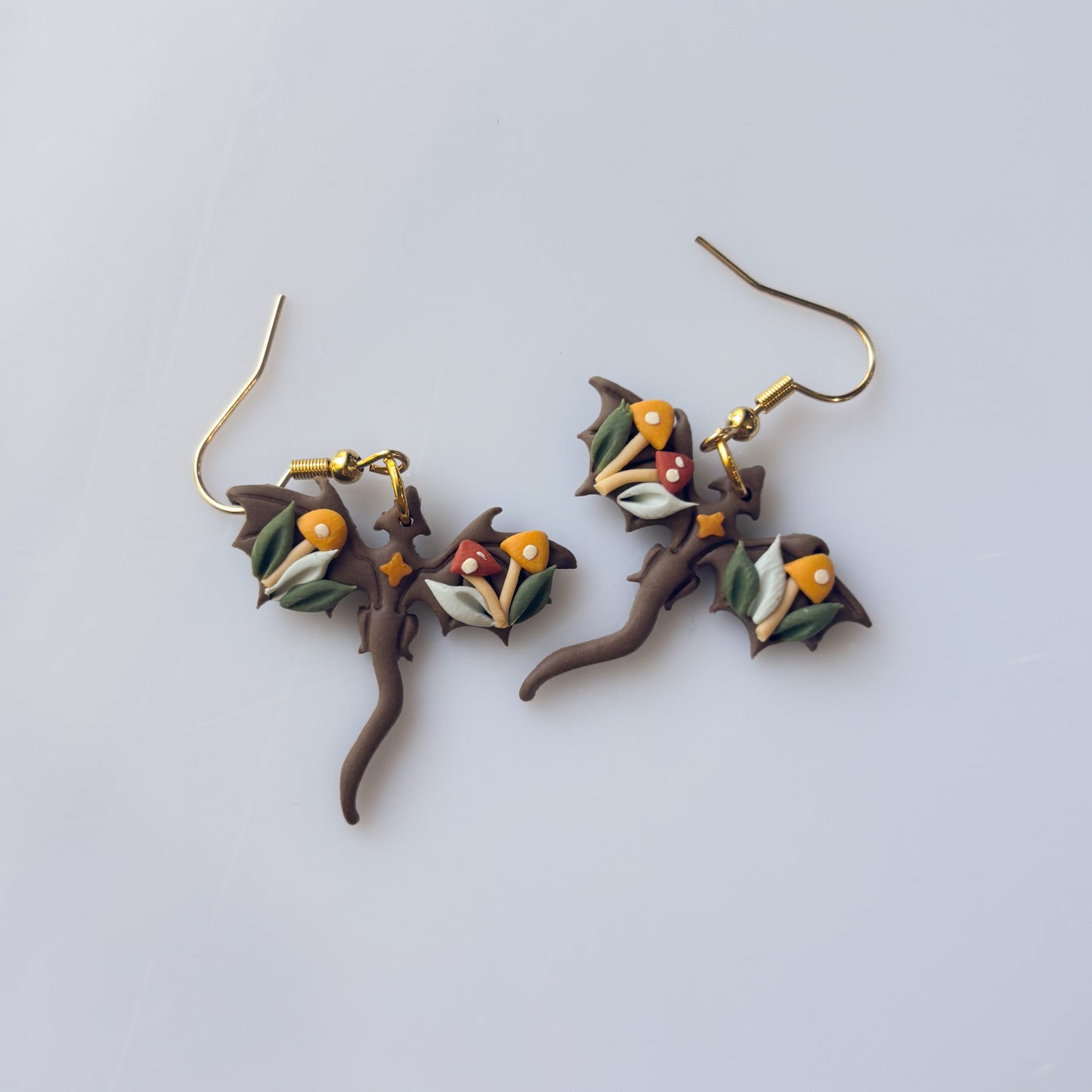 MUSHROOM FOREST DRAGON EARRINGS (MINI)