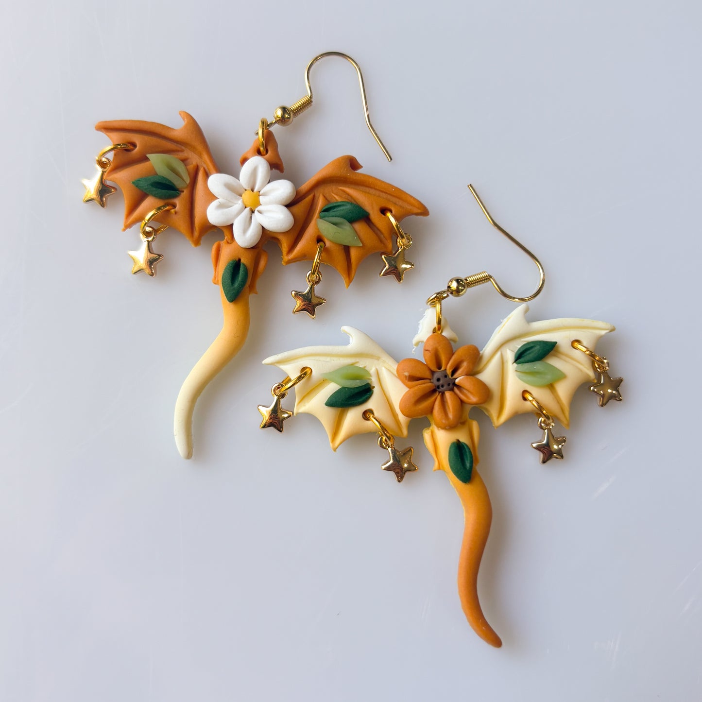 SUNFLOWER DAISY DRAGON EARRINGS (LARGE)