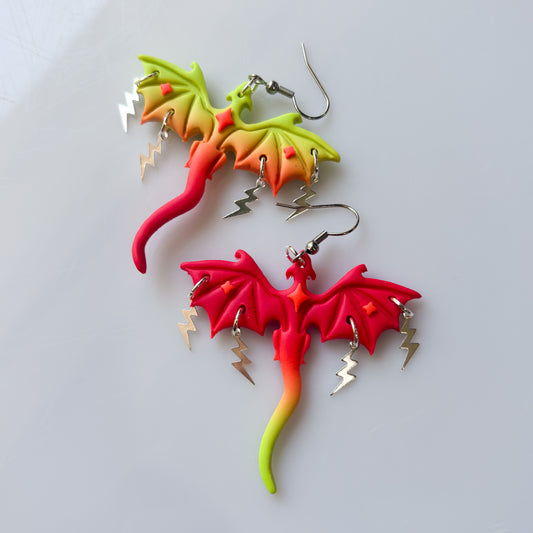 NEON DRAGON EARRINGS (LARGE)