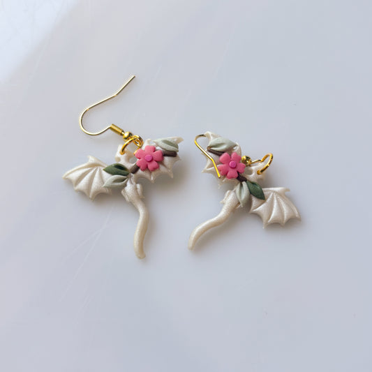 CHERRY BLOSSOM PEARLY DRAGON EARRINGS (MINI)