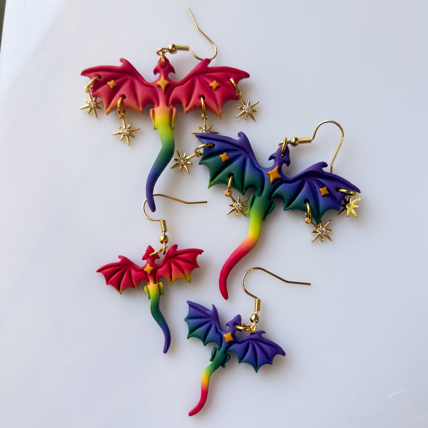 RAINBOW DRAGON EARRINGS (MINI)