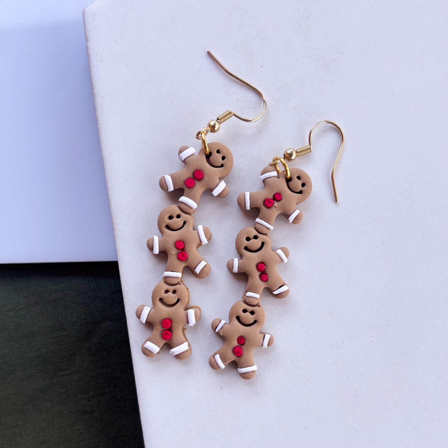 GINGERBREAD TRIO DROP EARRINGS