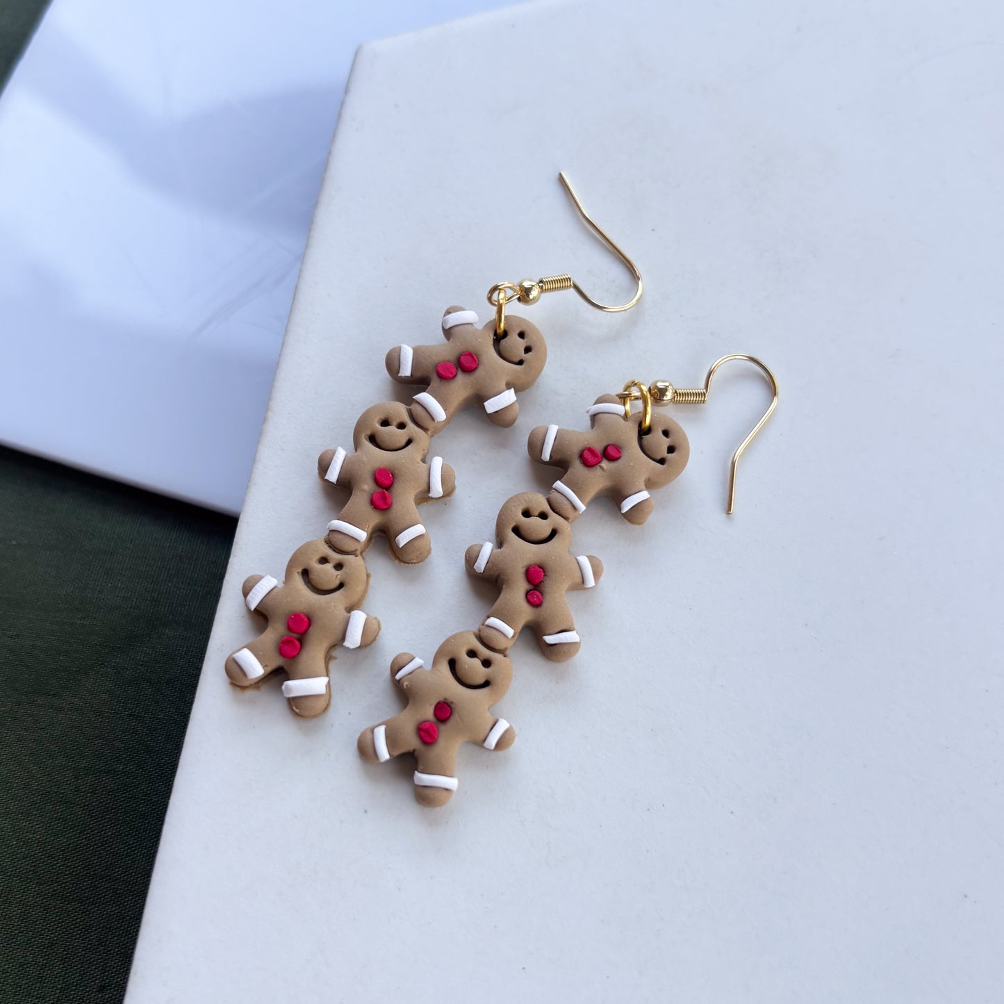 GINGERBREAD TRIO DROP EARRINGS