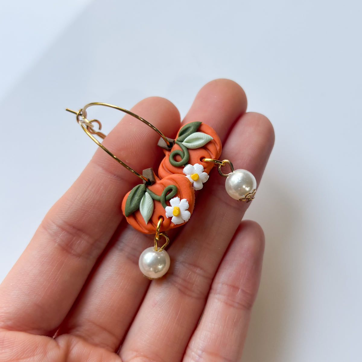 PUMPKIN HOOP EARRINGS