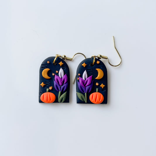 LAVENDER PUMPKIN PATCH ARCH EARRINGS