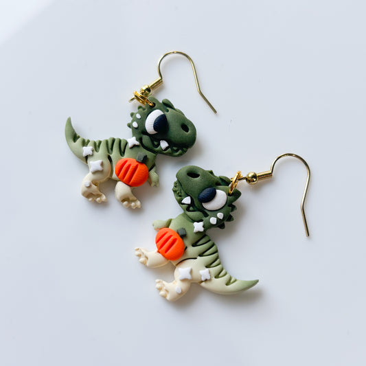 T REX PUMPKIN EARRINGS