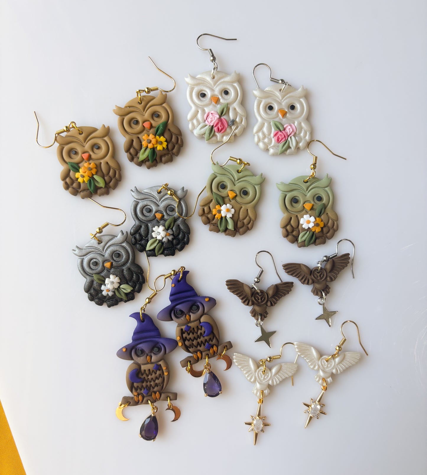 GREEN OWL EARRINGS