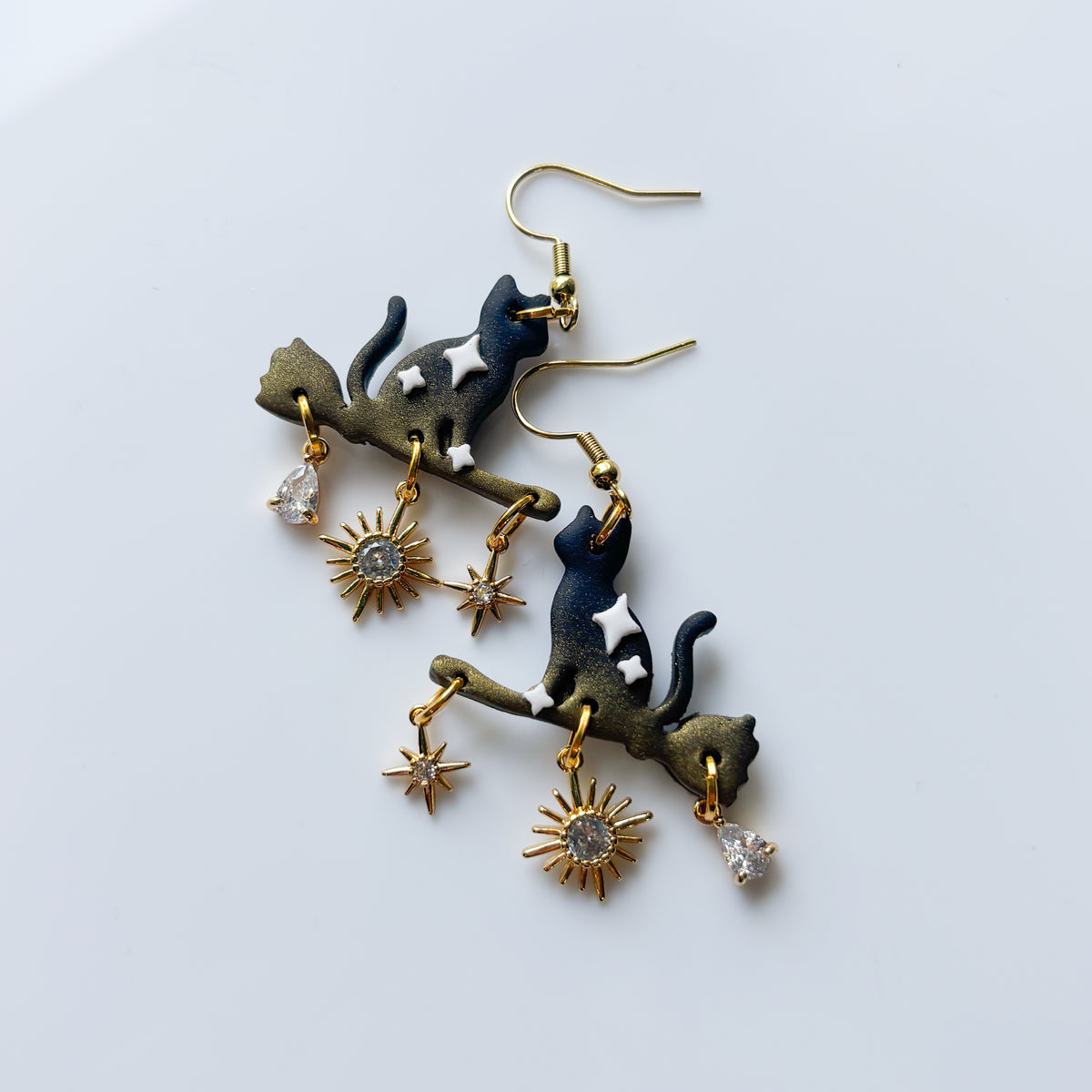 BROOMSTICK CAT EARRINGS