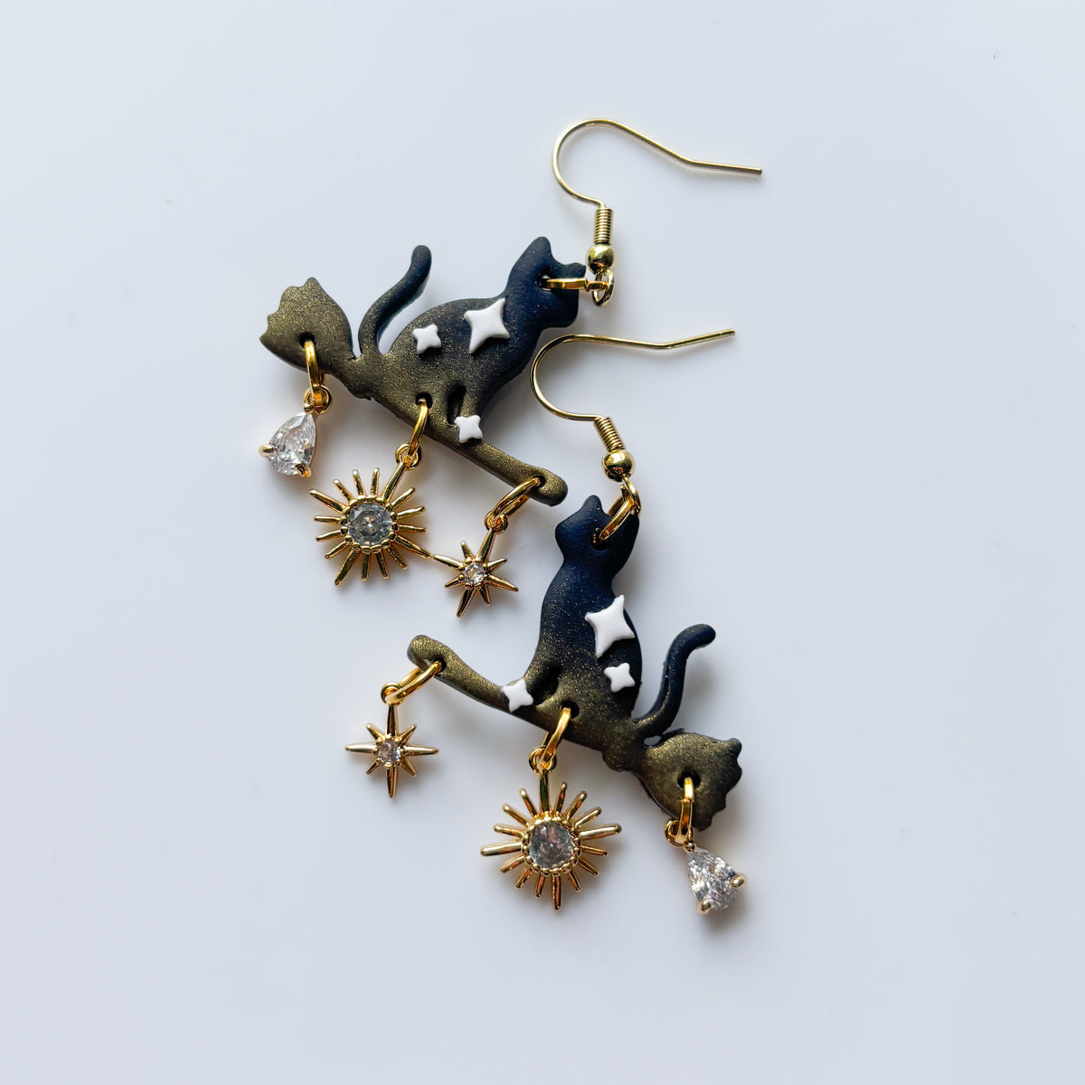BROOMSTICK CAT EARRINGS
