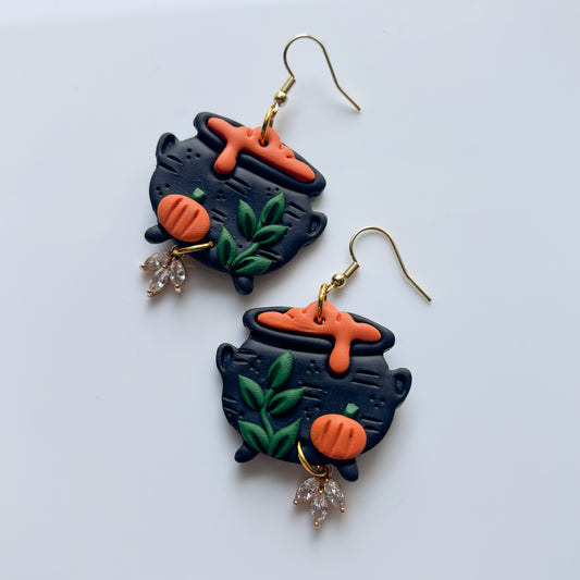 PUMPKIN CAULDRON EARRINGS