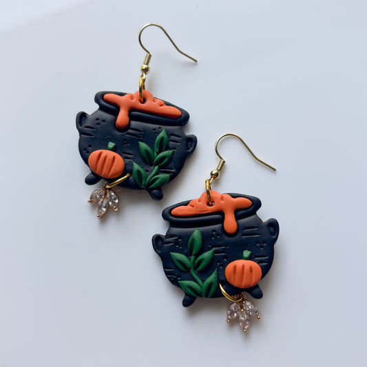 PUMPKIN CAULDRON EARRINGS
