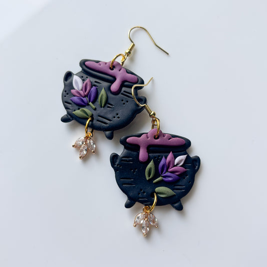 LAVENDER CAULDRON EARRINGS