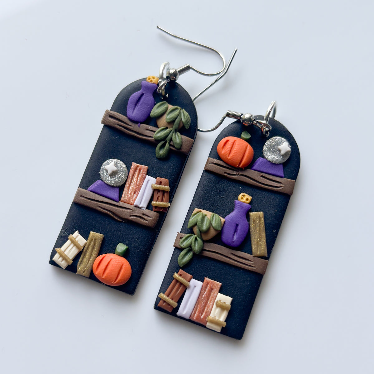 WITCH'S BOOKSHELF EARRINGS
