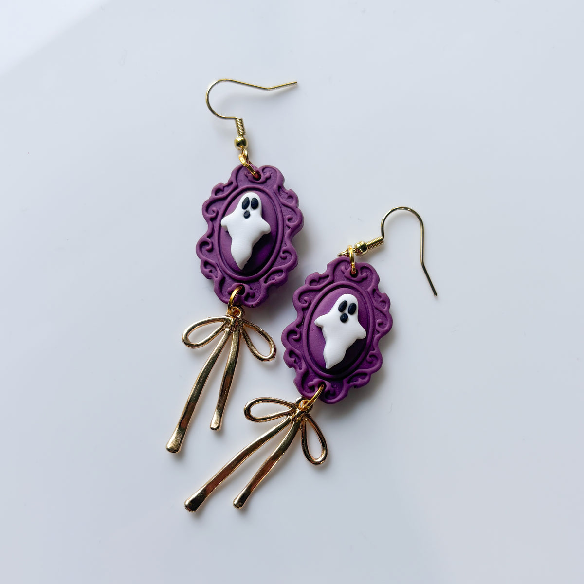 GHOST FRAME EARRINGS (PURPLE)