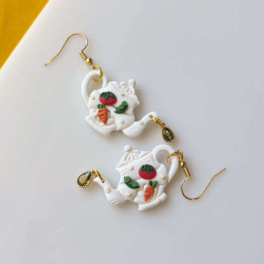 GARDEN VEGGIE TEAPOT EARRINGS